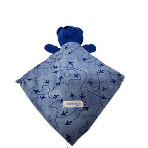 Max & Olivia Mini Bear Lovey Blanket For Baby & Kids Blue